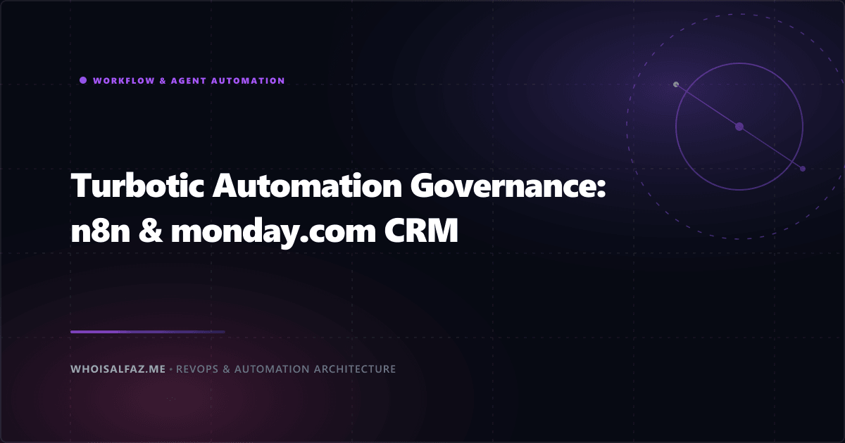 Turbotic Automation Governance: n8n & monday.com CRM