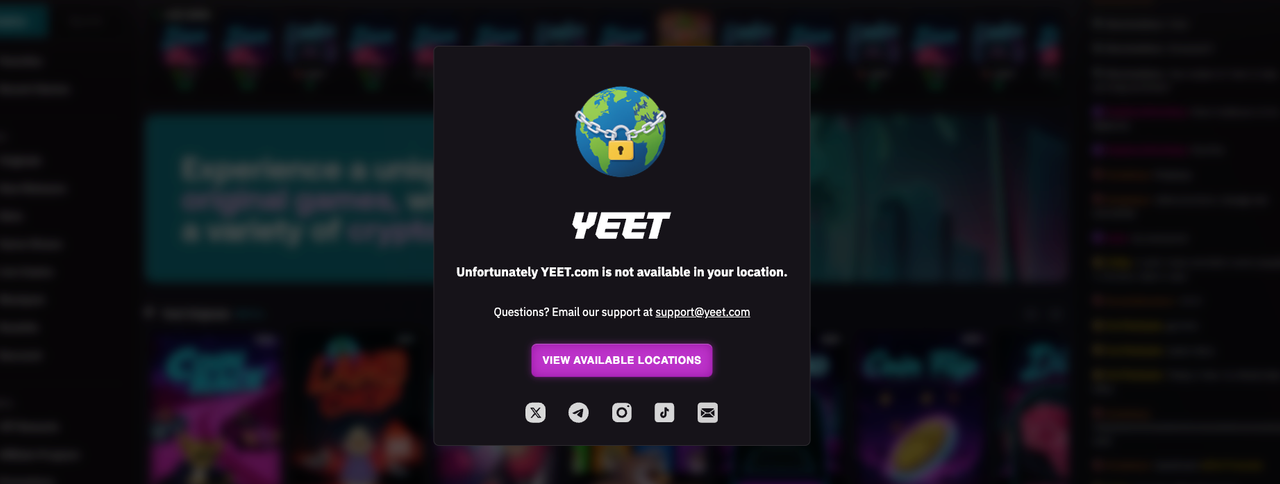 You can't play YEET in US