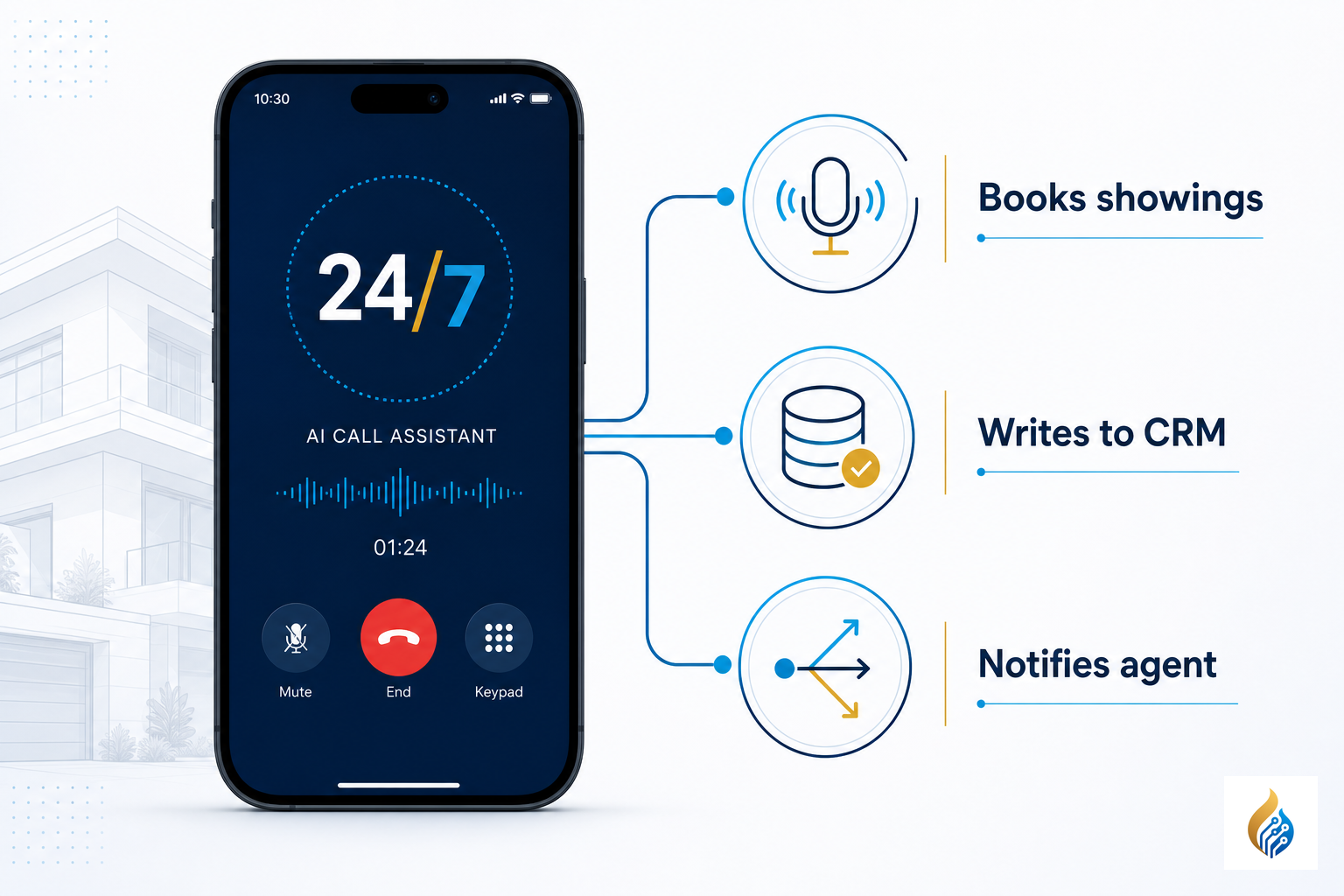 AI receptionist for real estate agents: how a 'done-for-you' answering service books showings while you sleep