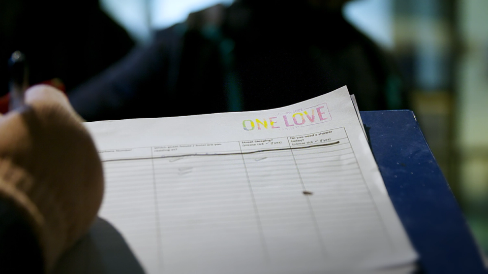 Soup Kitchen sign in sheet