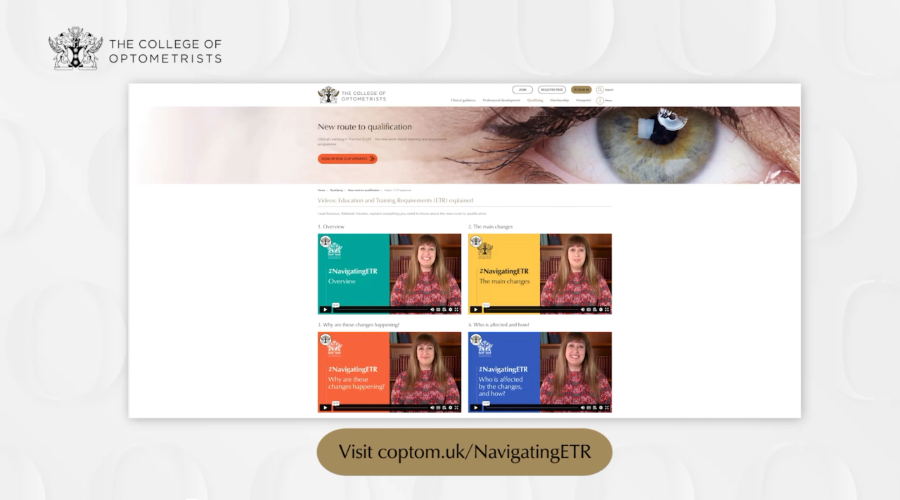 College of Optometry Piece to camera videos