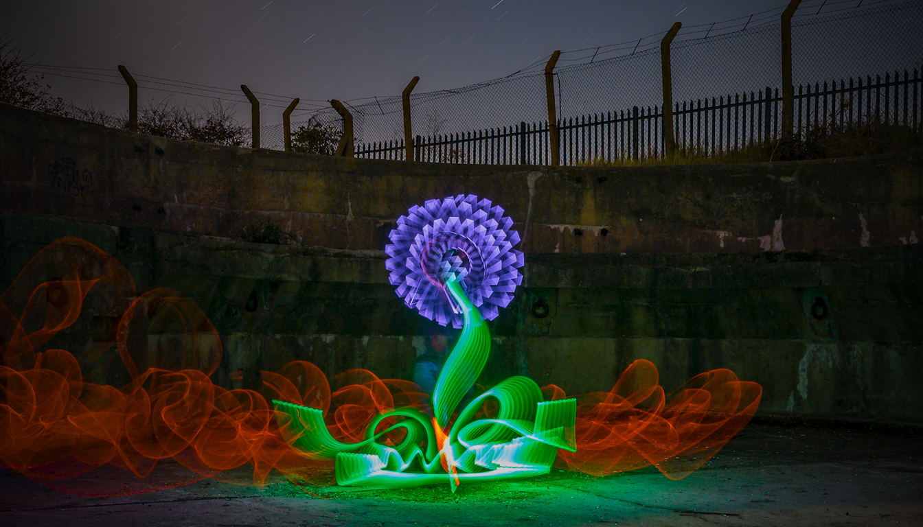 Light-painting photo