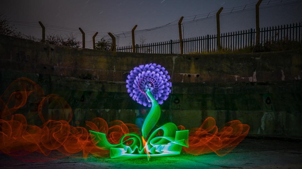 Light-painting photo