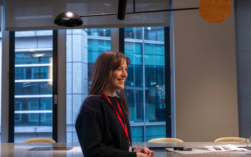 Producer smiling standing in shot