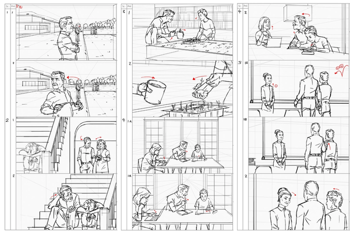 storyboard of the tv spot