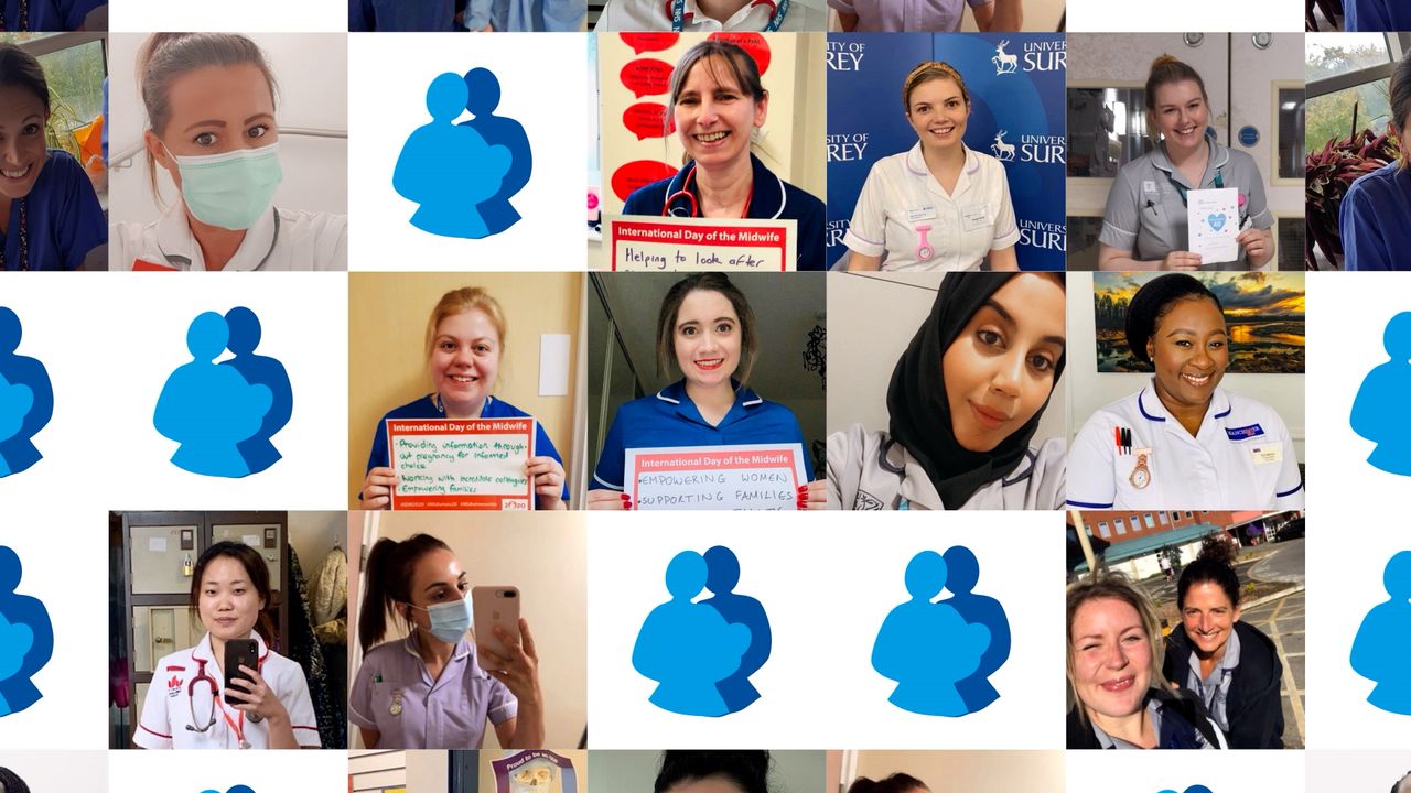 montage of photos of midwives