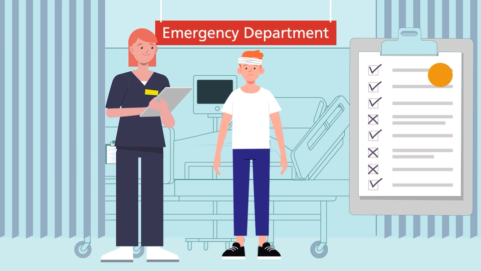 animation of nurse in the emergency department