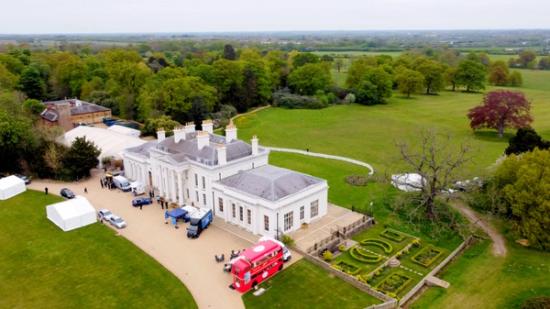 drone shot of hyland's house 