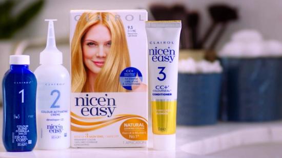 hero shot of nice'n easy hair colour product