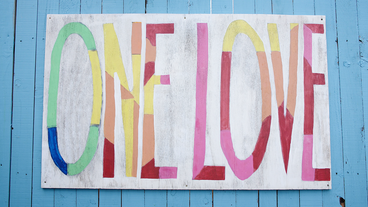 sign for One Love soup kitchen