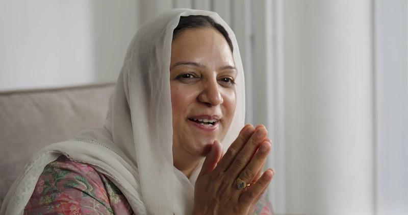 Saiqa being interviewed