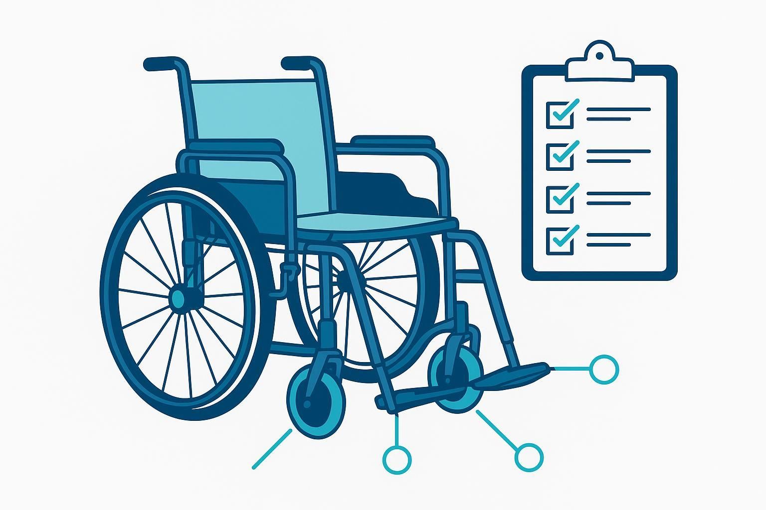 Lightweight wheelchair durability checklist illustration