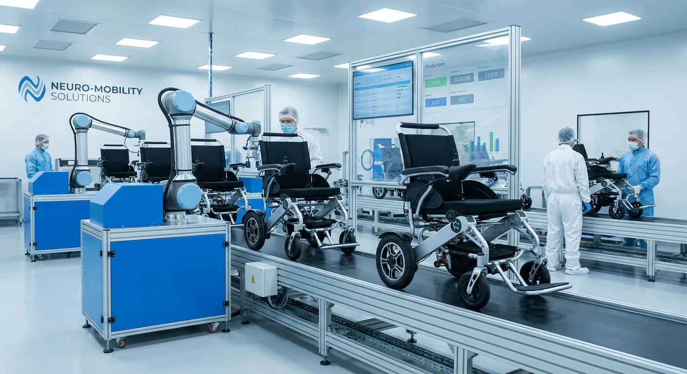 Automated electric wheelchair production line with robotic assembly equipment