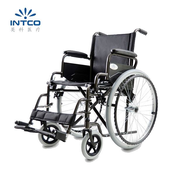 YK9031 steel frame foldable anti-tipper manual wheelchair product image