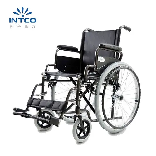 YK9031 steel frame foldable anti-tipper manual wheelchair product image
