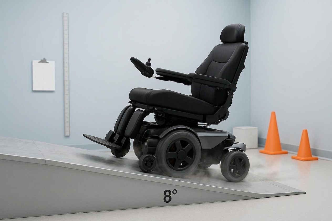 Power Wheelchair Hill Climbing: Slope Limits & Test Proof