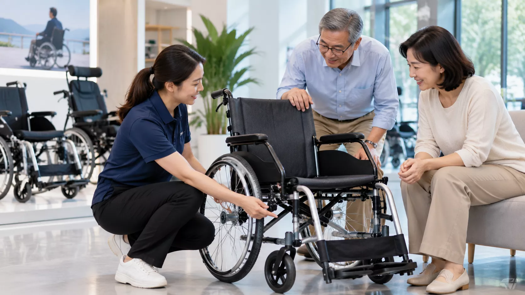 Caregivers and providers choosing wheelchair frame configurations