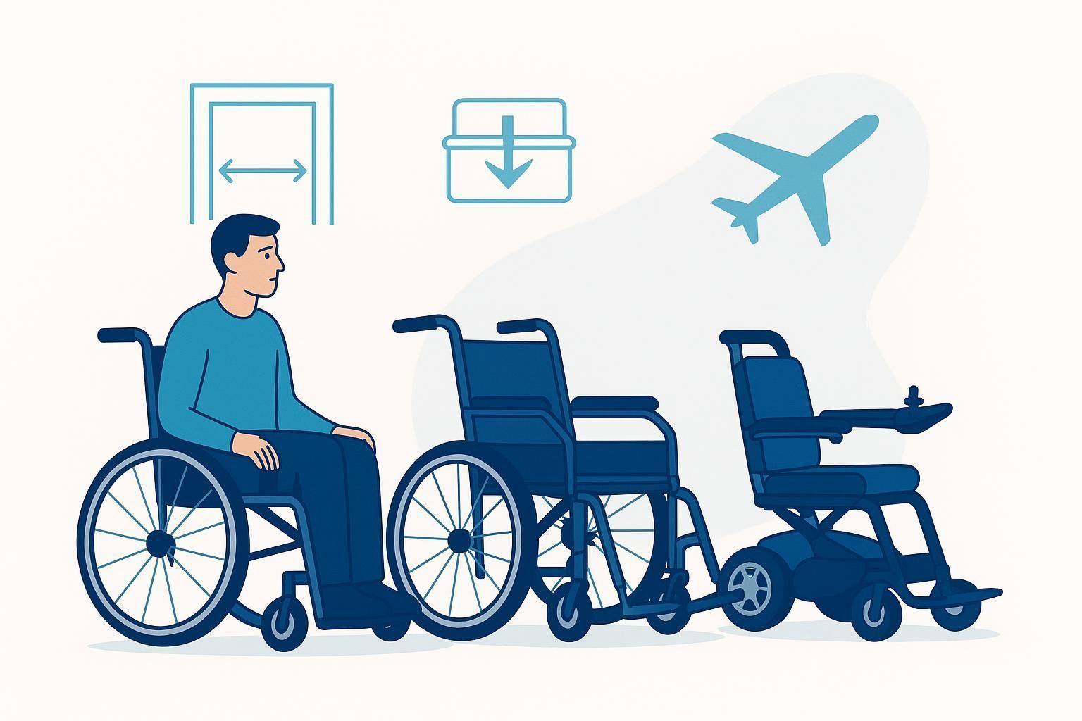 Folding wheelchair selection guide illustration