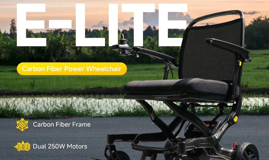Carbon fiber wheelchair with dual motors and folding design