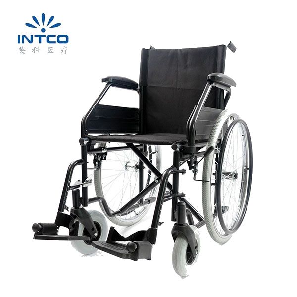 YK9041 steel frame foldable anti-tipper manual wheelchair product image