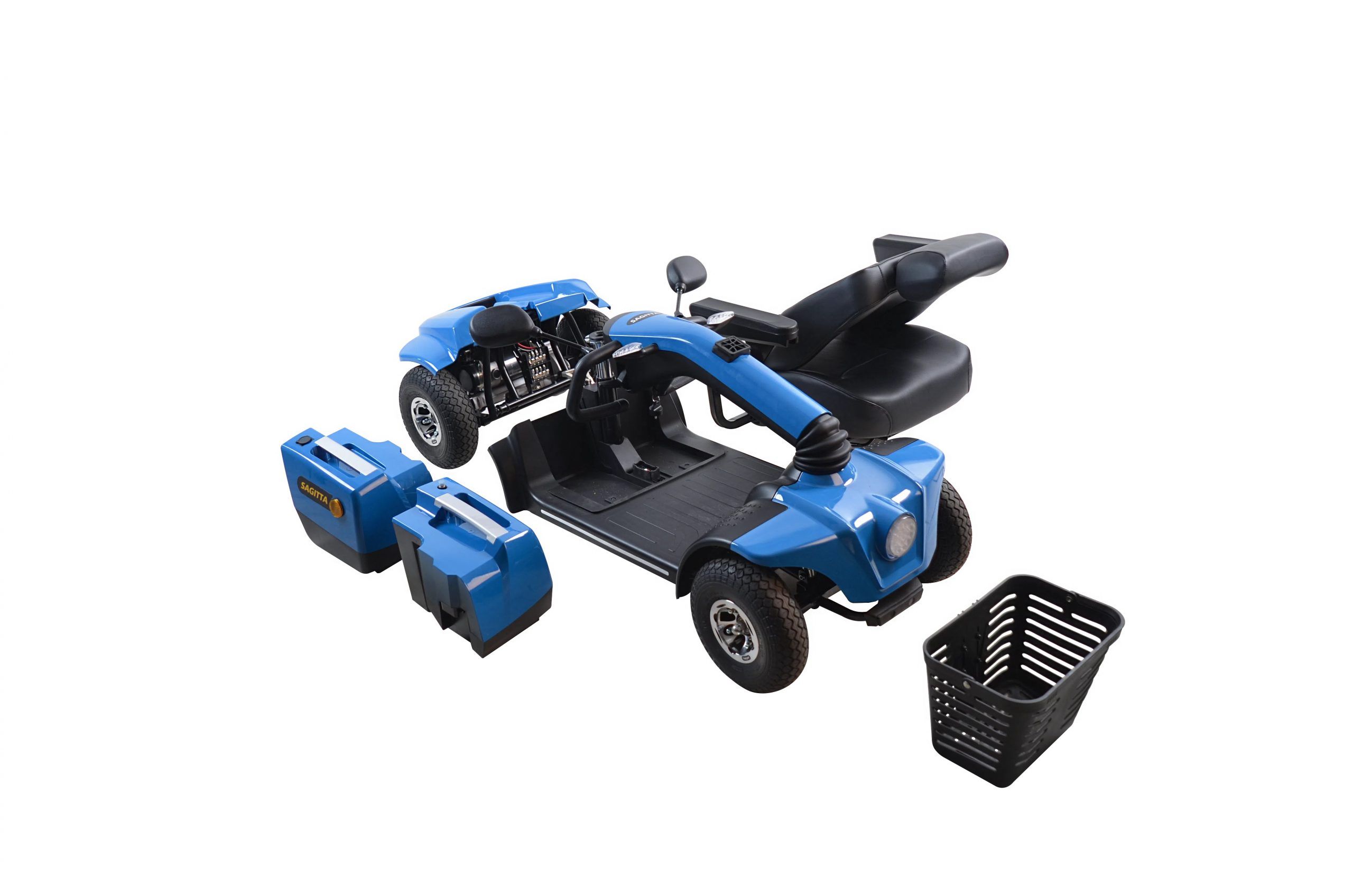 SAGITTA-D adjustable electromagnetic brake mobility scooter detachable design detail