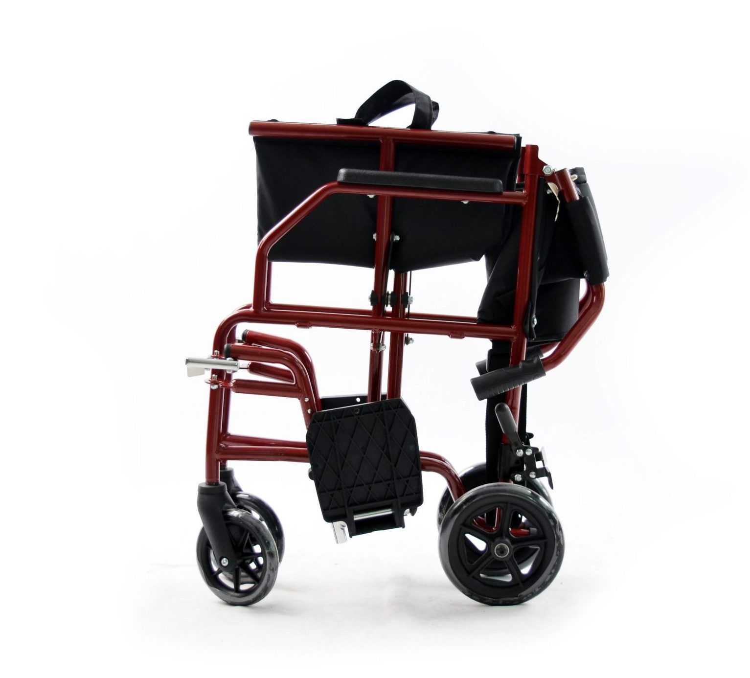 YK9099 aluminum foldable lightweight manual wheelchair half-fold backrest design greatly reduces storage volume detail
