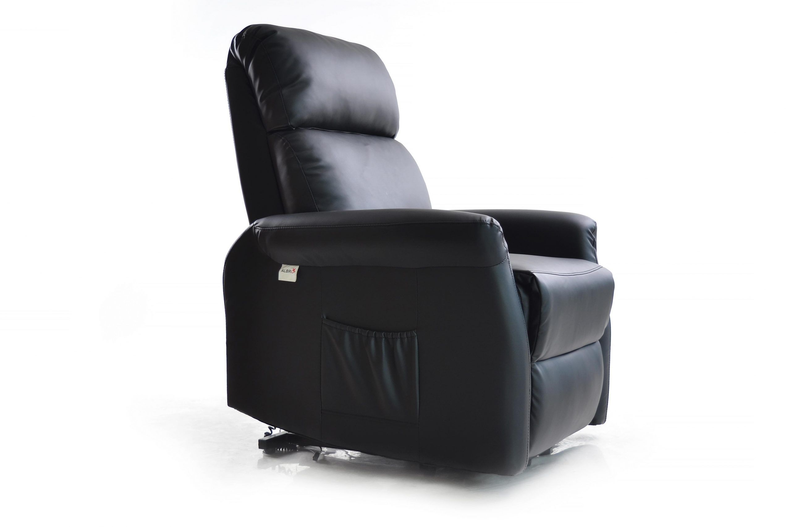 YK3001 steel frame mobility care equipment side view of recliner with extended footrest detail