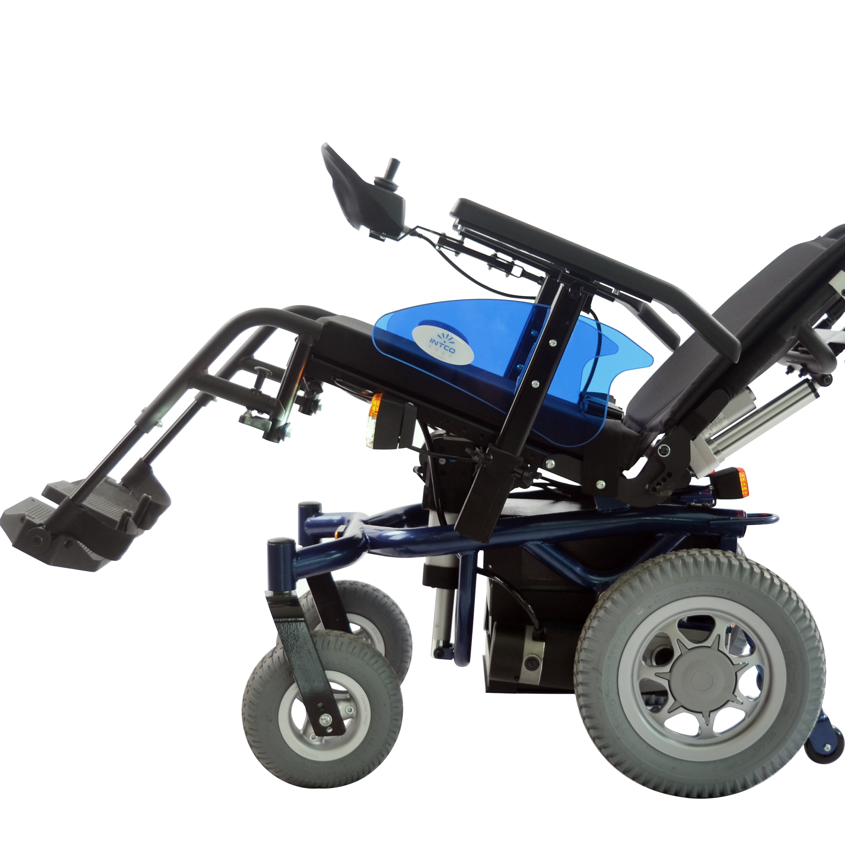 ENGULM Y301 aluminum adjustable detachable parts power wheelchair powered seat tilting an back reclining detail