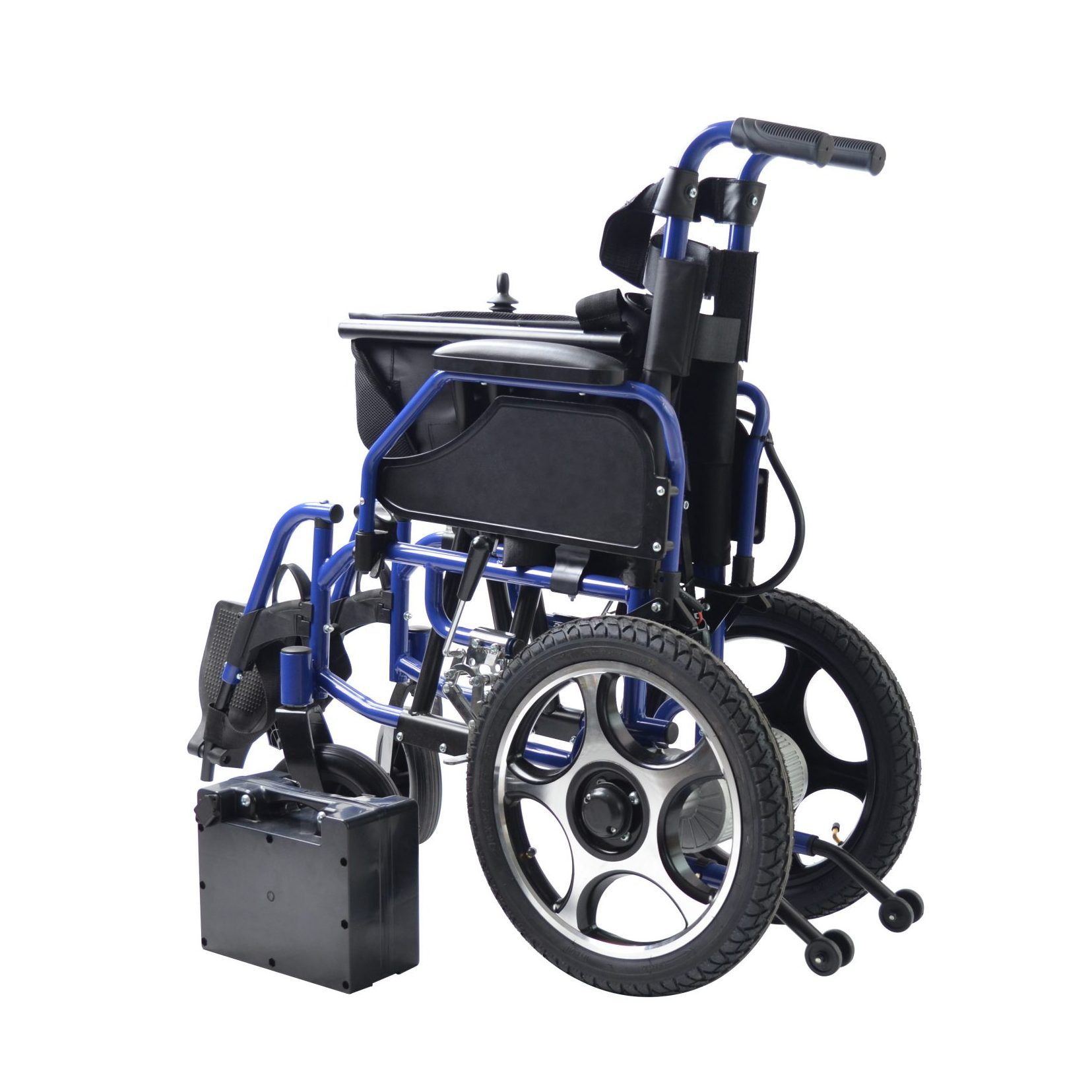 ECONOMY Y200 steel frame detachable parts hand brakes power wheelchair safety belt detail