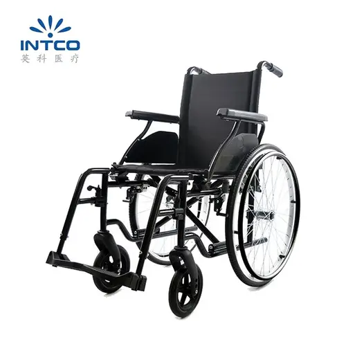 YK9045 steel frame foldable anti-tipper manual wheelchair product image