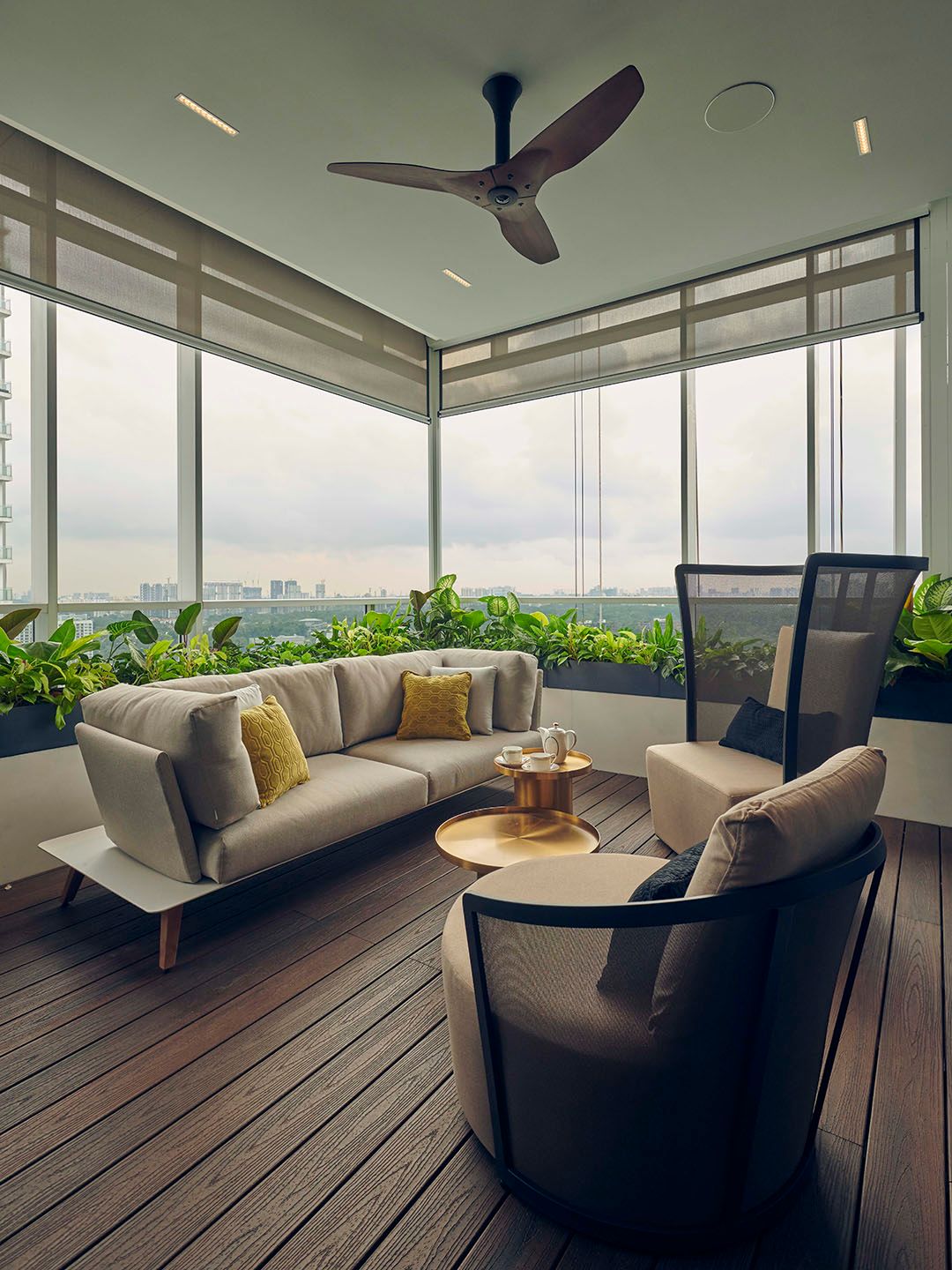 Zipscreen outdoor blinds in a condo apartment balcony in Singapore