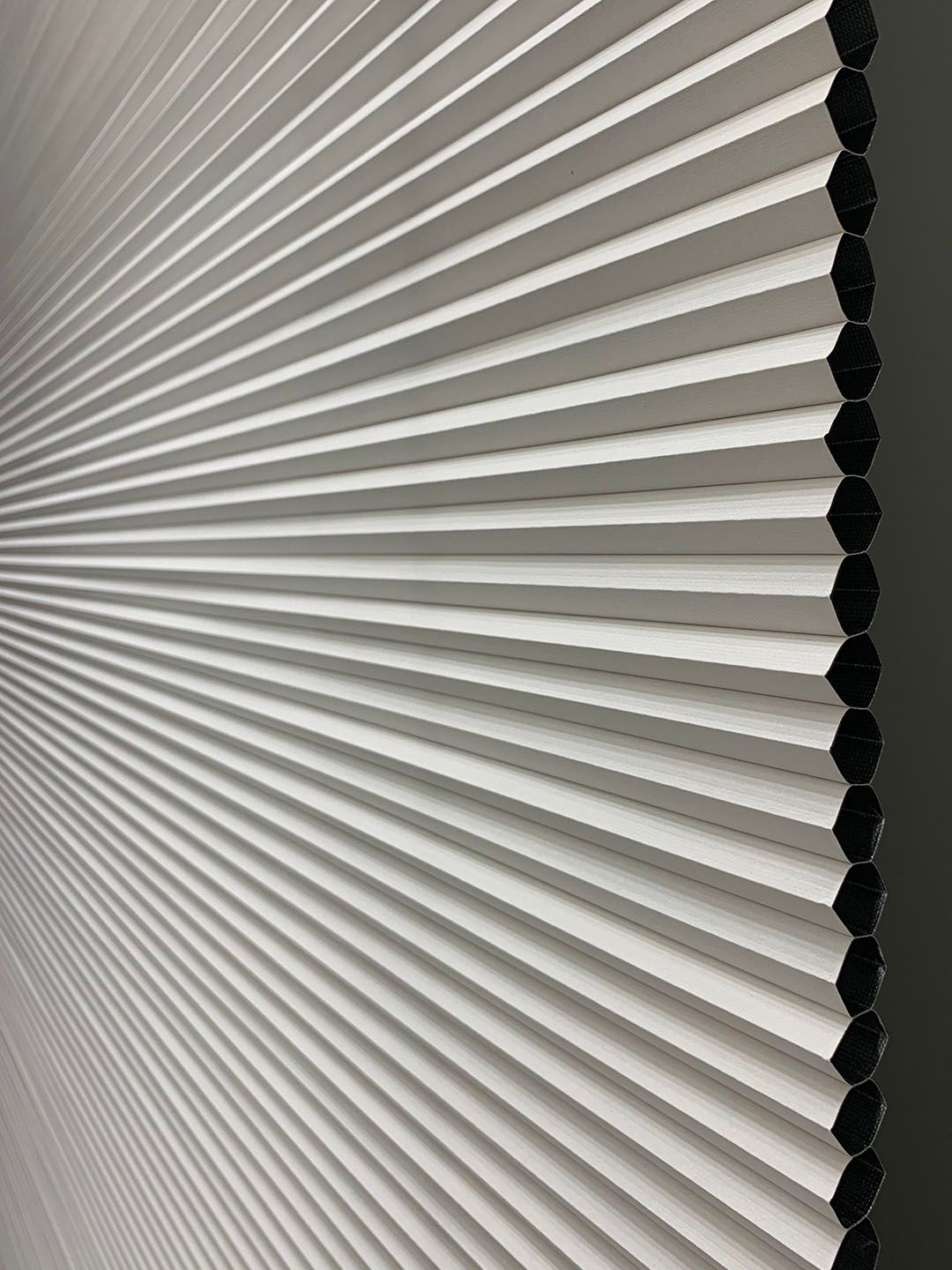 Close up of Honeycomb blinds at Craft A Shade showroom