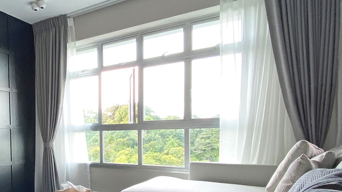 Day and Blackout curtains in HDB living room