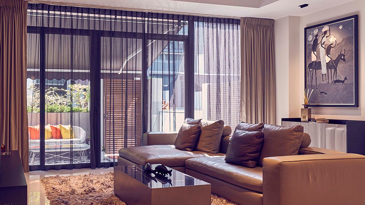 Craft A Shade Condo Day Curtain Sheer Black Fabric