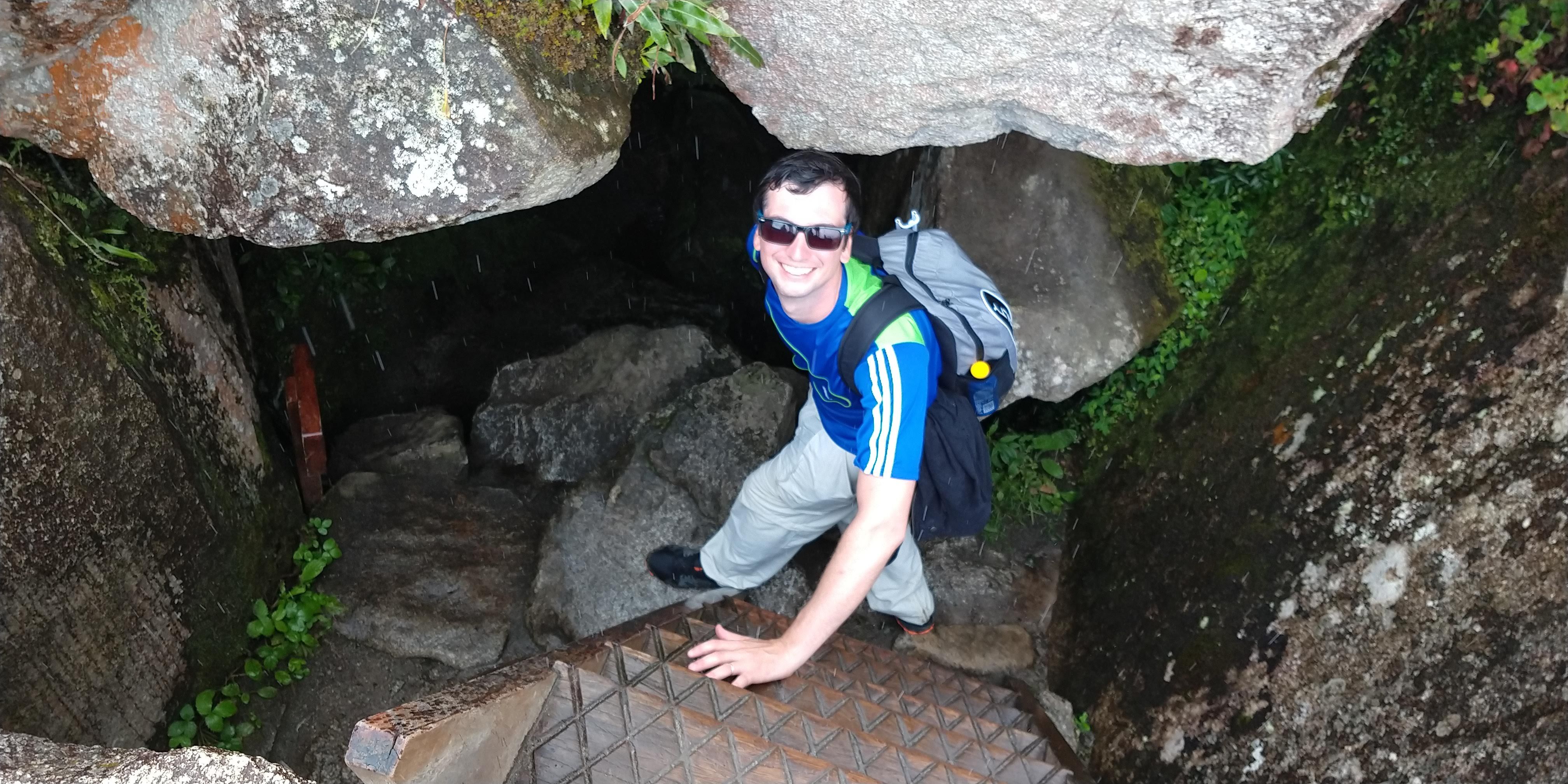 This is a photo entering on a cave