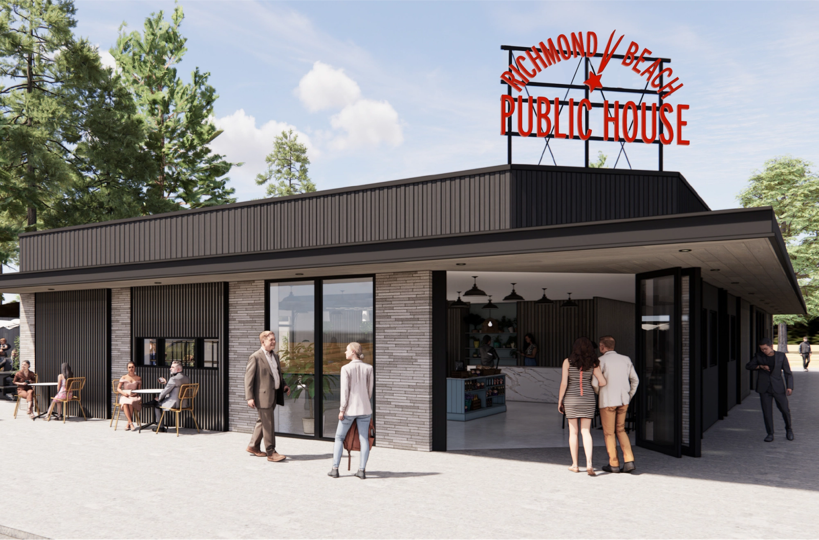 Architectural rendering of the future Richmond Beach Public House