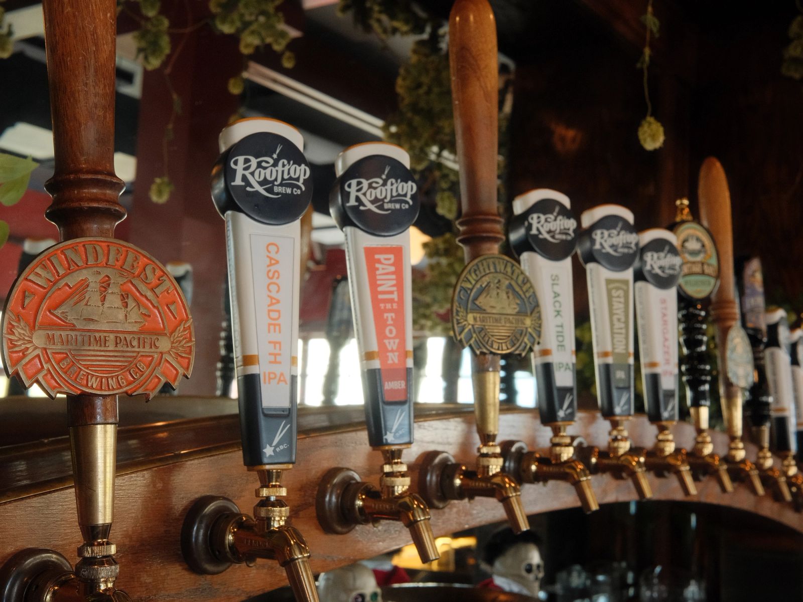 Tap handles at the Jolly Roger