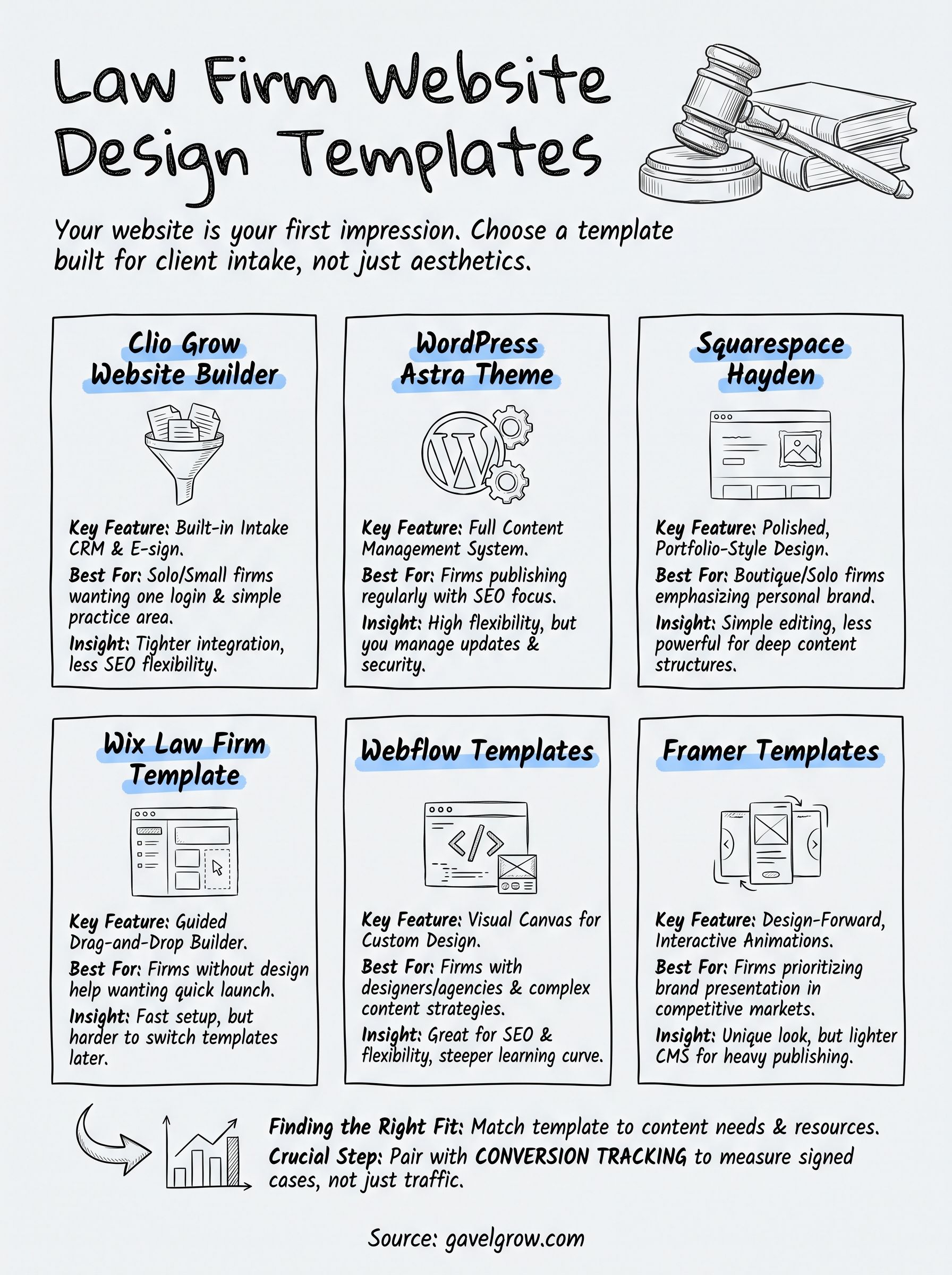 attorney website design templates infographic