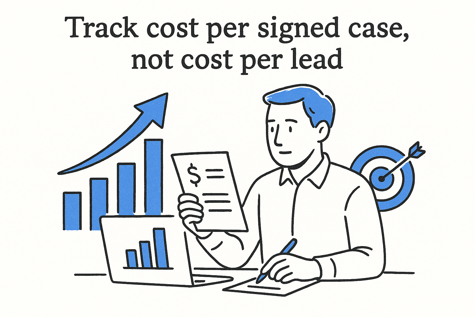 1. Track cost per signed case, not cost per lead