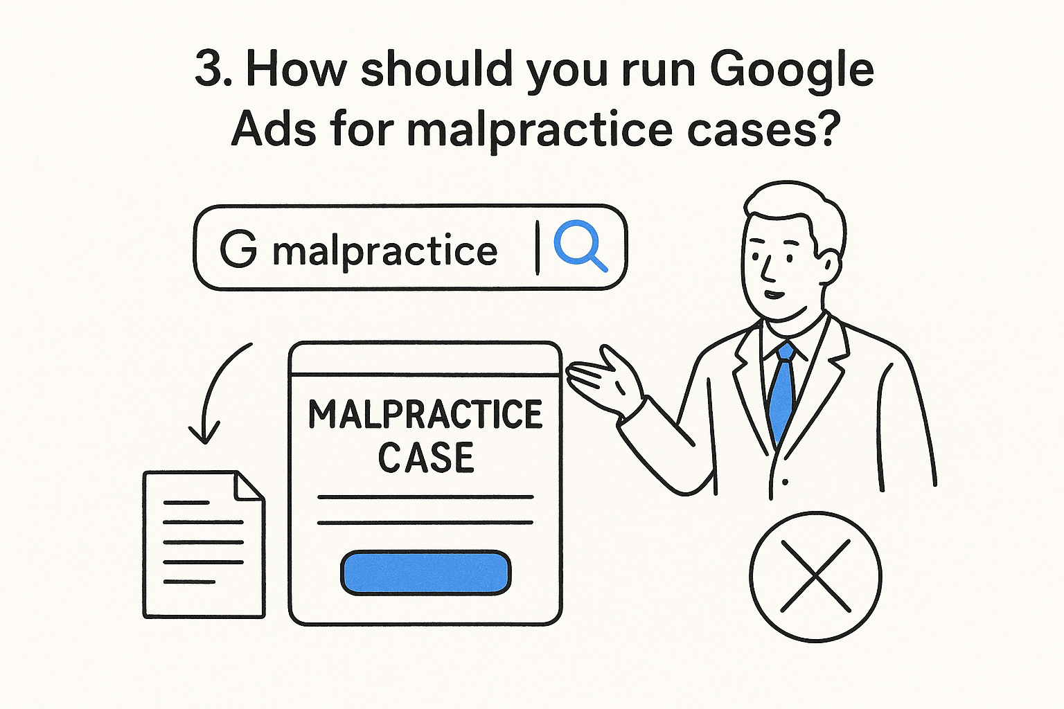 3. How should you run Google Ads for malpractice cases?