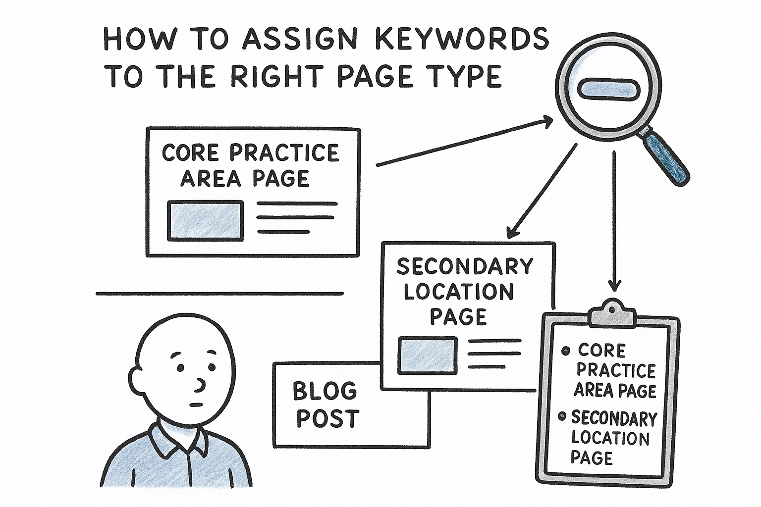 How to assign keywords to the right page type