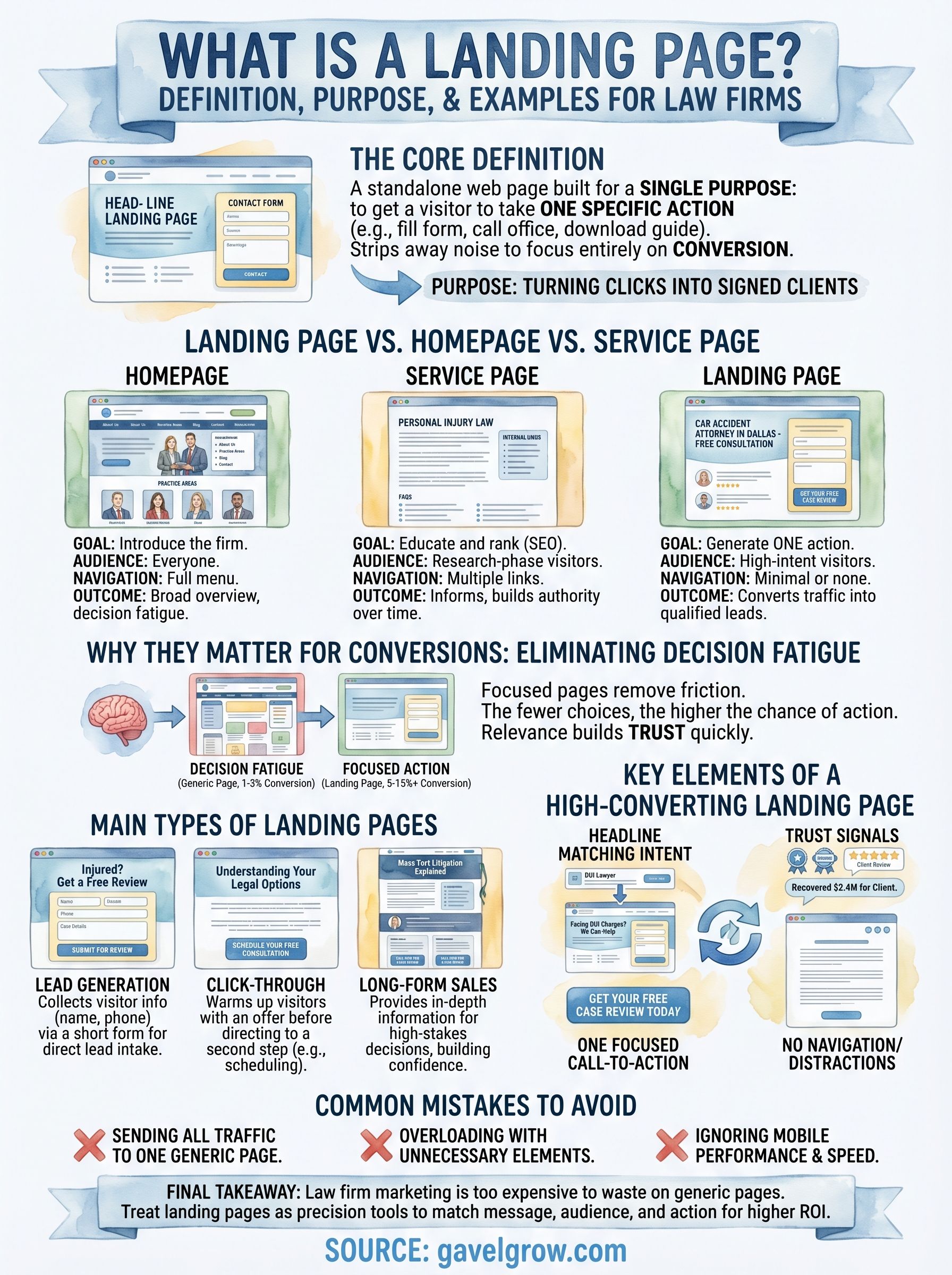 what is a landing page infographic