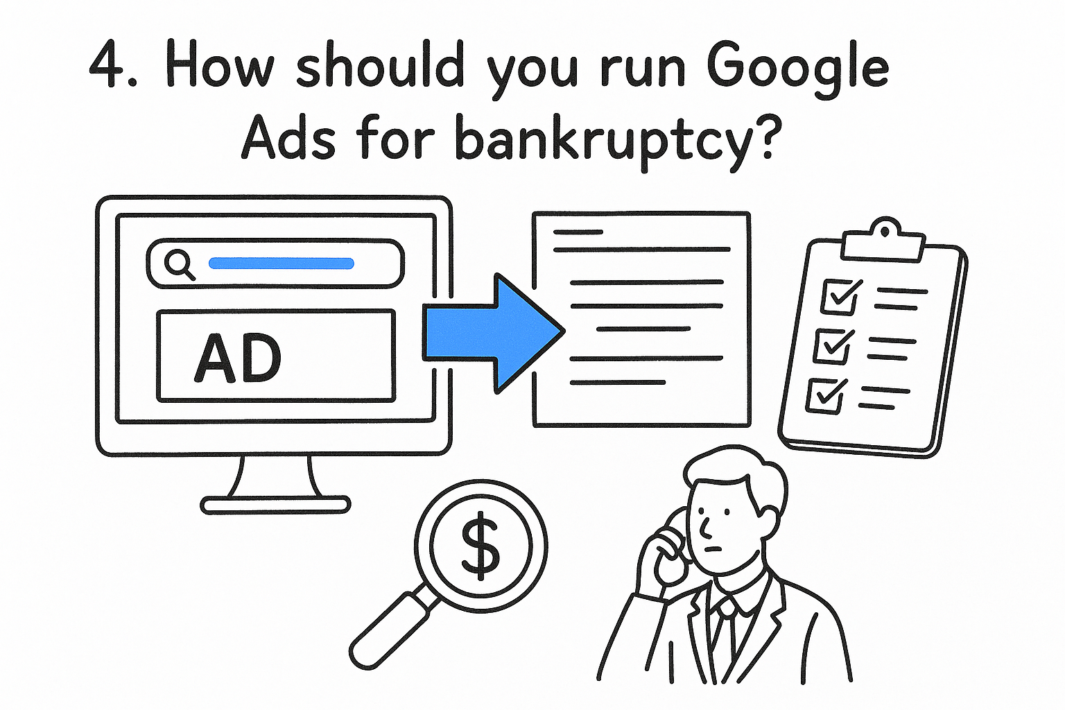 4. How should you run Google Ads for bankruptcy?