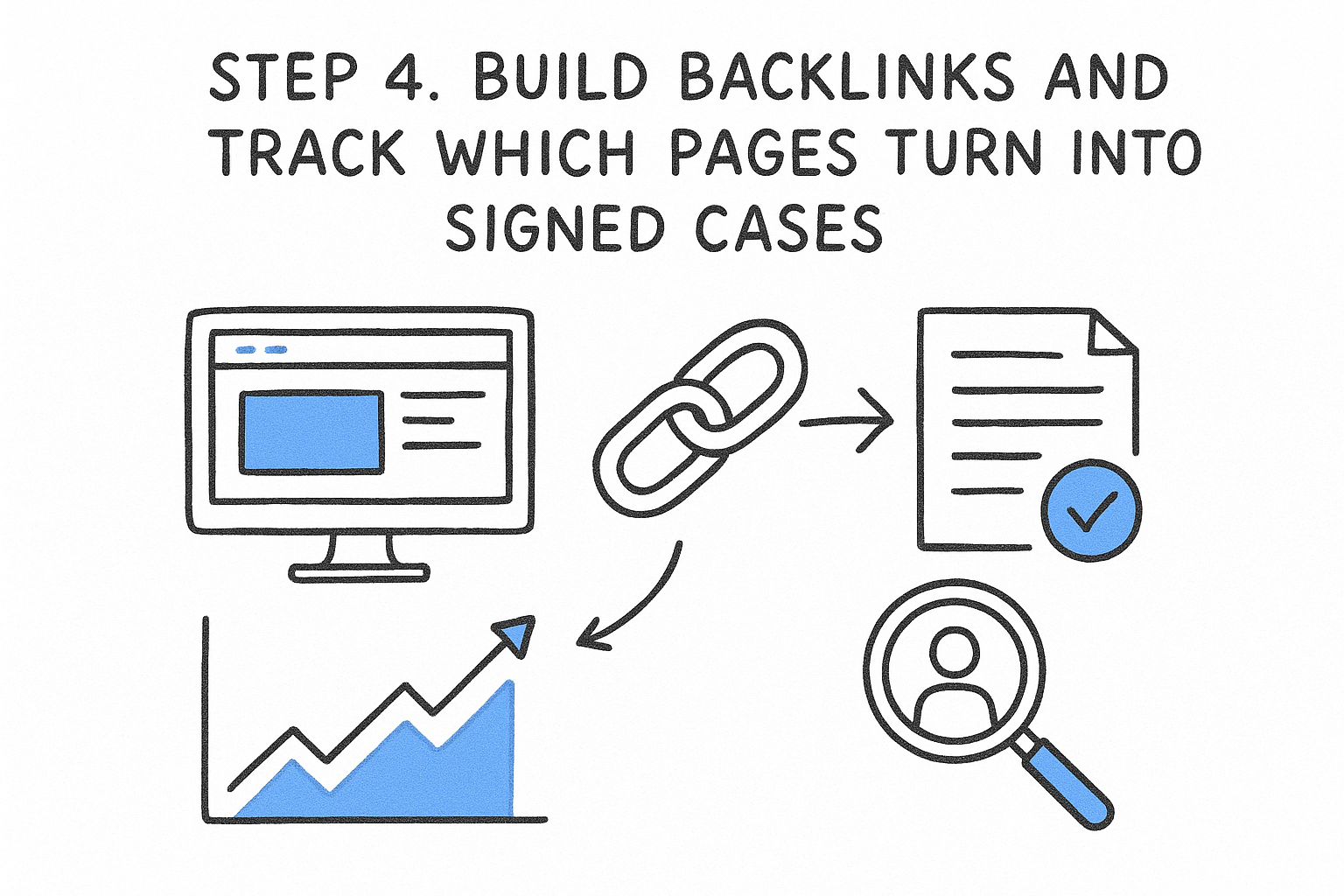 Step 4. Build backlinks and track which pages turn into signed cases