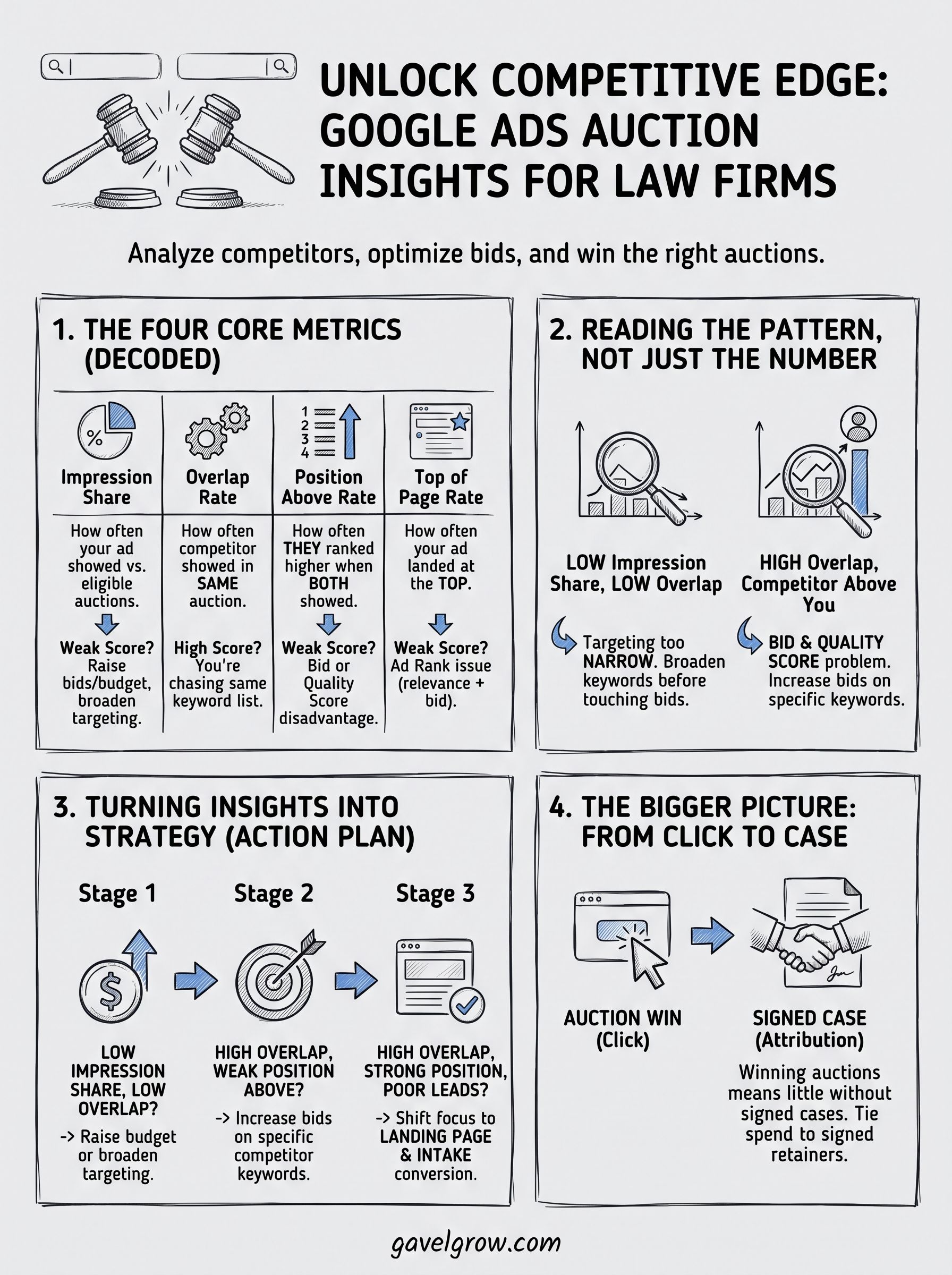 google ads auction insights report infographic