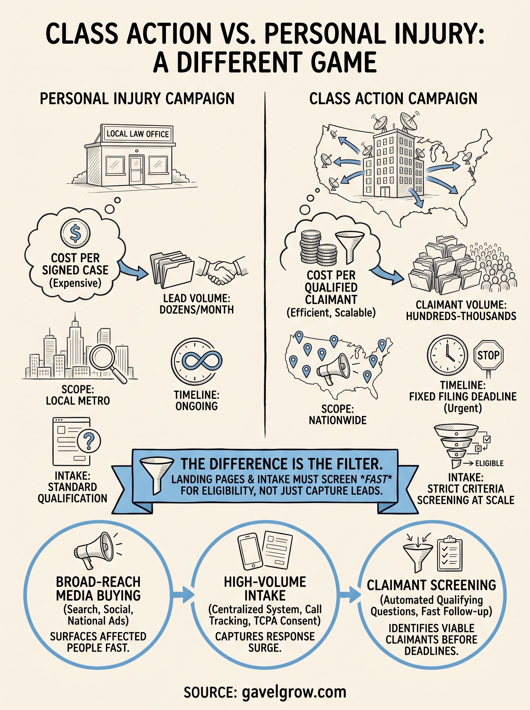 class action lawyer marketing infographic
