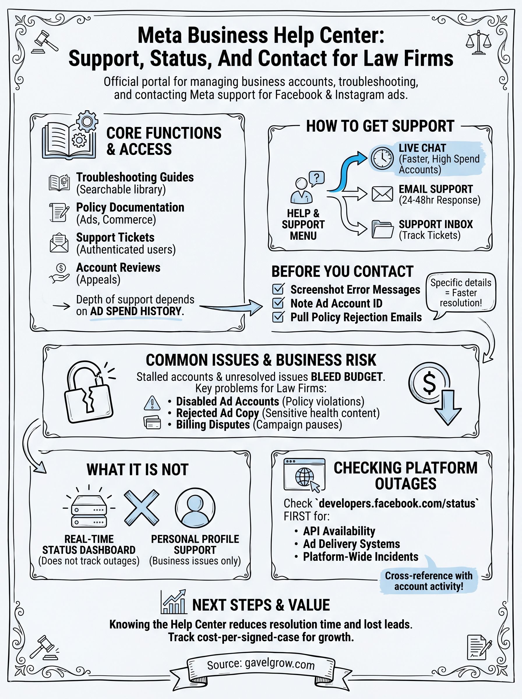 meta business help center infographic