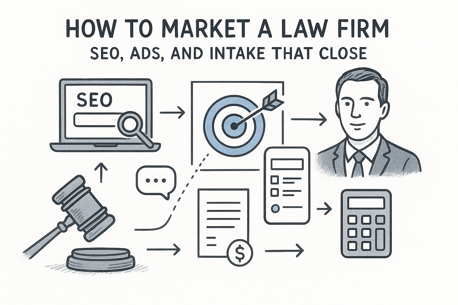 How To Market A Law Firm: SEO, Ads, And Intake That Close — featured image