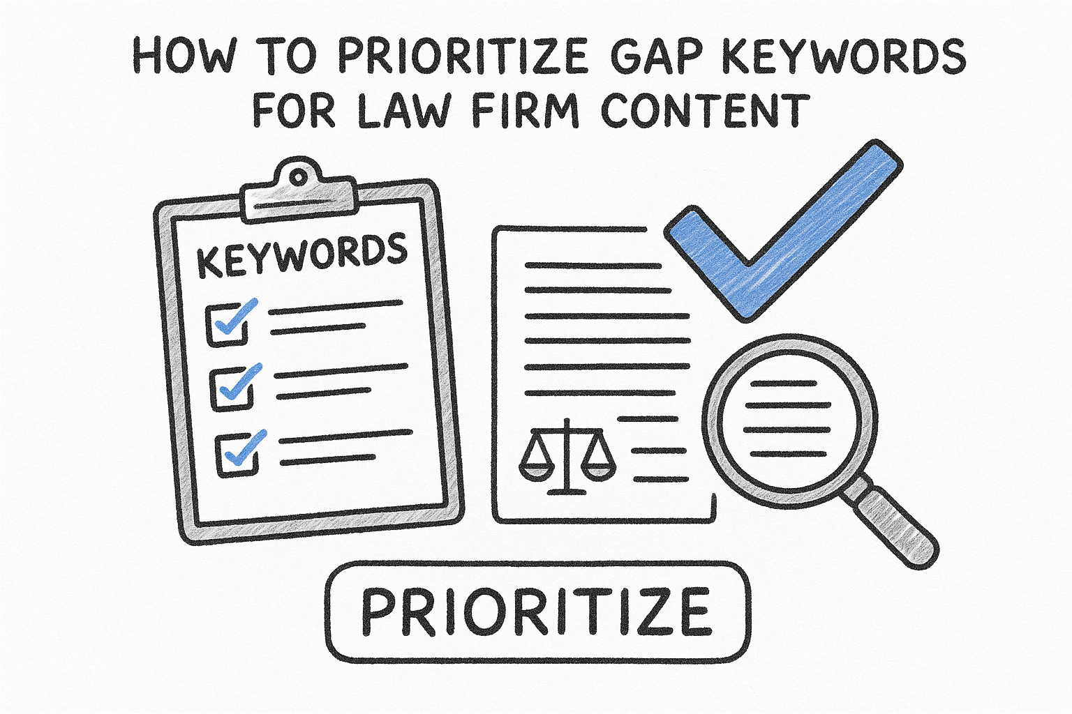 How to prioritize gap keywords for law firm content