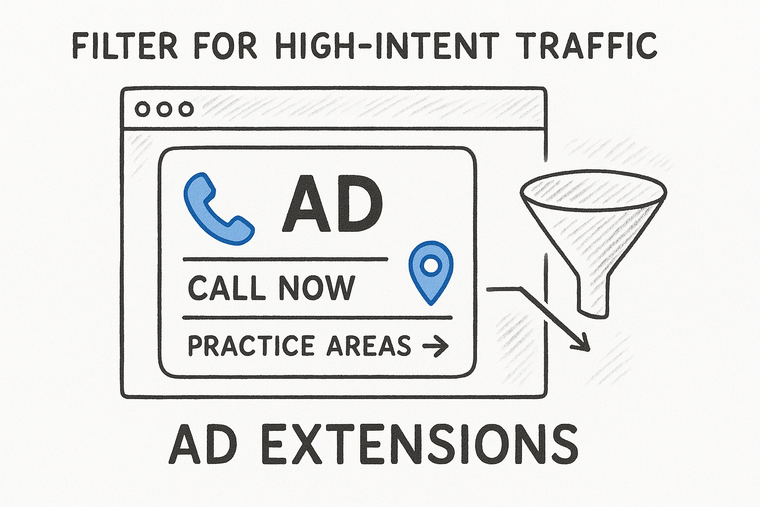 Filter for high-intent traffic with ad extensions